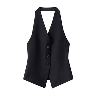 高级感挂脖背心女士马甲时髦洋气夏季新款设计感外穿时尚西装马夹
