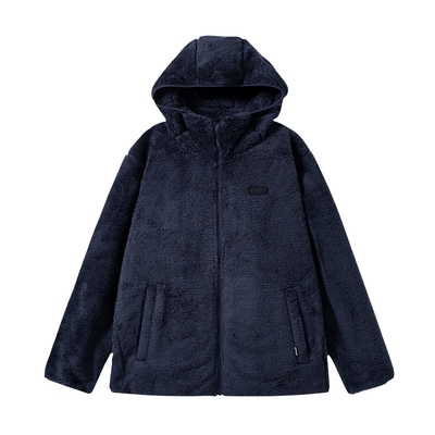 珊瑚绒保暖连帽外套男