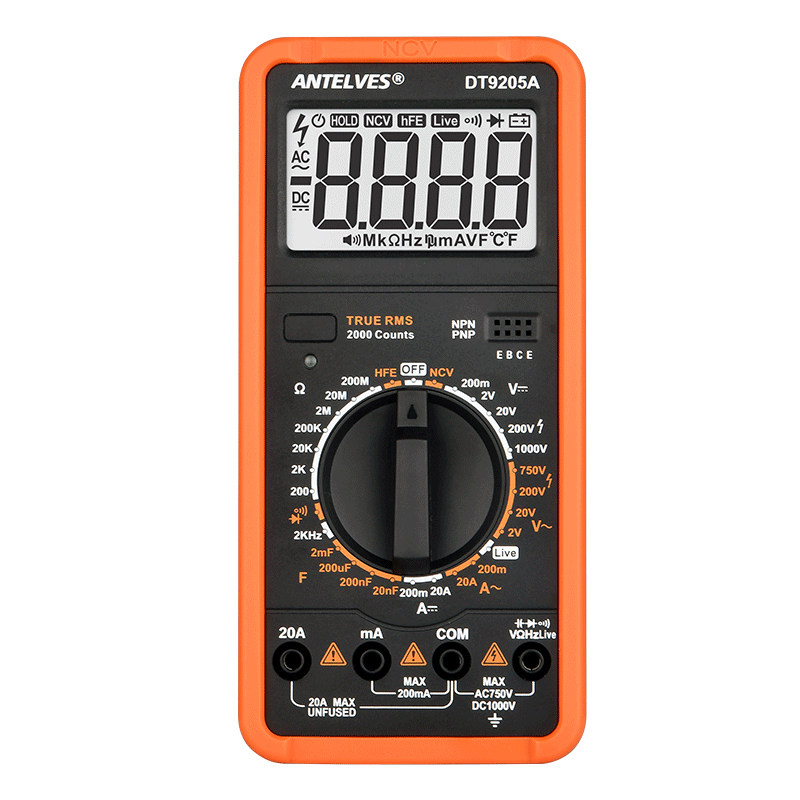 DT9205A数字万用表智能防烧高精度多功能家用电工专用数显万能表