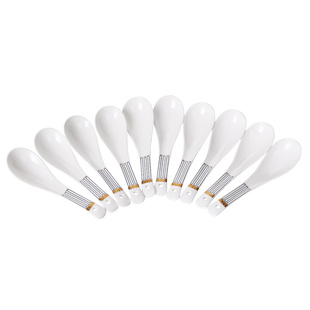 10个装家用欧式骨瓷汤勺小勺喝汤勺子调羹勺瓷勺吃饭勺子短柄勺子