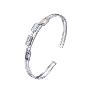 伊泰莲娜s925银手镯 女简约 几何个性手饰腕饰时尚潮流s925纯银饰