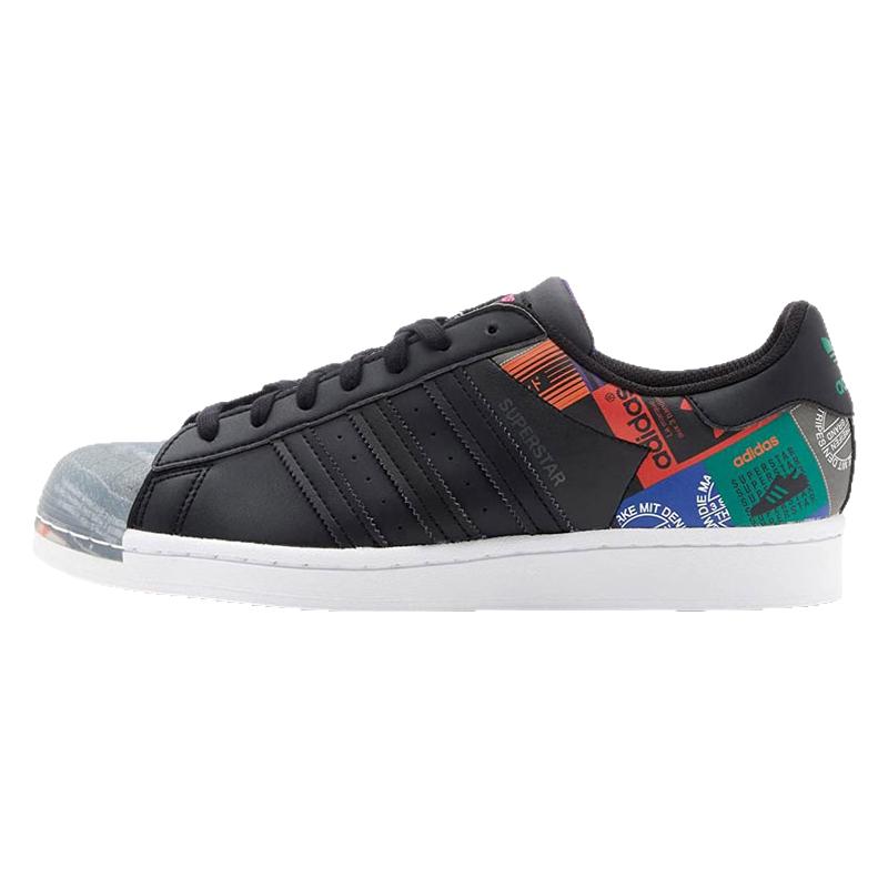 Adidas炫彩涂鸦贝壳头休闲板鞋