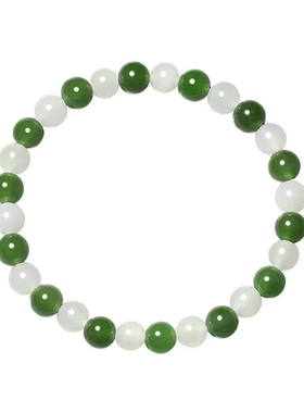 天然和田玉碧玉白玉手串单圈