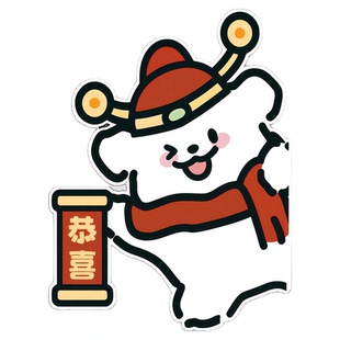 线条小狗电梯按钮装饰贴片新年一梯一户入户门口装饰贴开关装饰贴