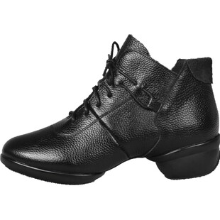 卡路奇舞蹈鞋真皮女增高软底跳舞鞋现代舞爵士舞四季水兵广场舞鞋