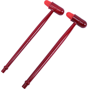 木质按摩锤红色木锤足底敲打健身锤敲背捶经络硅胶足浴锤棒红木锤