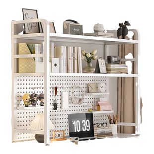 铁艺桌面洞洞板书架书桌收纳置物架桌上电脑桌展示架家用架子书柜