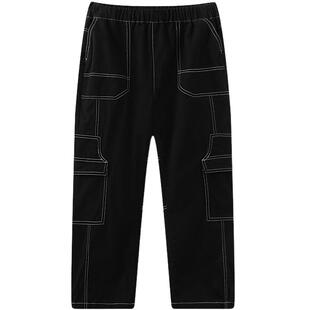 MQD童装儿童裤子2025春季新款男童休闲裤街潮感多口袋百搭长裤