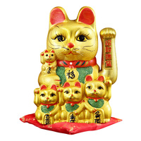 招財(cái)貓擺件開(kāi)業(yè)禮品五福12-16寸