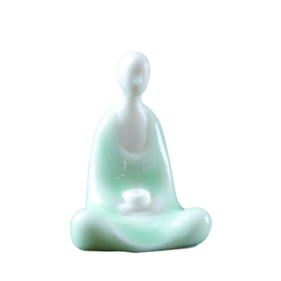 小和尚陶瓷人物禅意摆件佛系无相佛盆景摆件鱼缸造景迷你中式装饰