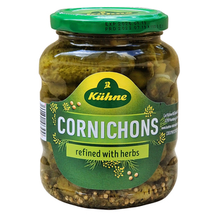德国冠利酸甜青瓜仔中型黄瓜汉堡包沙拉配餐即食KUHNE CORNICHONS