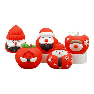 苹果硅胶模具diy圣诞节巧克力慕斯立体苹果空心壳蛋糕敲敲乐磨具