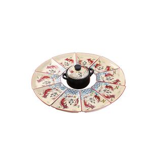 网红年夜饭家庭拼盘餐具组合过年盘子菜盘家用2023新款碗碟套装