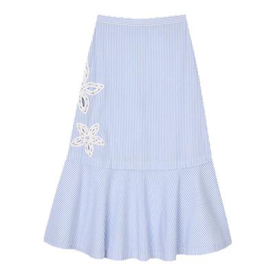 SANDRO女装法式荷叶边半身长裙