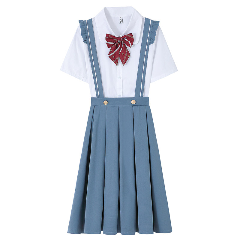 女大童连衣裙夏季JK套装裙子12-15岁学院风13日系甜美背带裙长裙