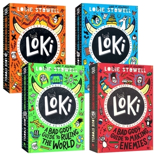 Loki Series 洛基系列4册 北欧诸神元素 日记式章节小说 诙谐搞怪故事 小学英语课外读物 英文原版进口儿童图书