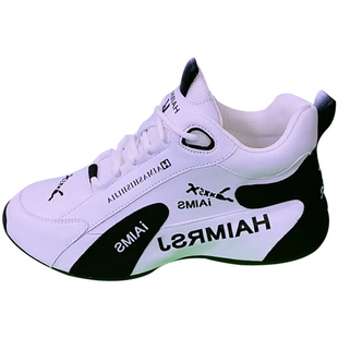 真皮老爹鞋真牛皮2023年新款春秋季网红男女情侣休闲运动鞋皮蓬鞋