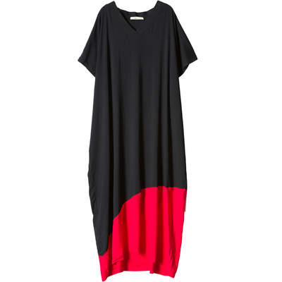 欧美原创设计风黑红超宽松袍子