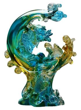 办公桌简约现代风旺事业琉璃鱼