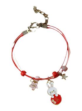 红绳手链红色新年兔子手串