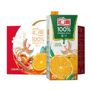 汇源100%橙汁饮品1000ml*6盒浓缩果汁饮料整箱