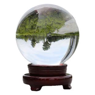 白水晶珠子球摆件透明紫黄色玻璃球装饰品客厅办公桌家居办公室