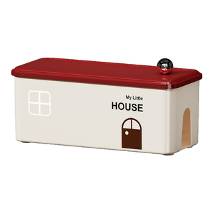 轻奢风插线板收纳盒桌面电源线插排插座装饰充电器集线器整理盒子