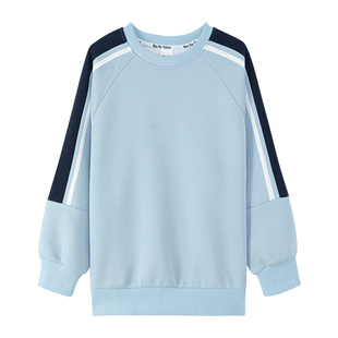 左西童装男童撞色拼接卫衣大童2026春装新款运动上衣儿童圆领衣服