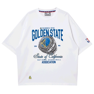 杰克琼斯春季男装T恤NBA联名勇士队舒适纯棉短袖225301044