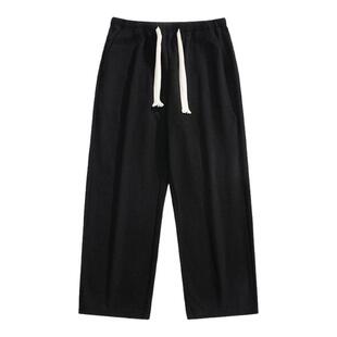 回力灯芯绒休闲裤男士春秋季2026新款宽松直筒裤男款阔腿运动长裤