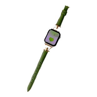 UHADA适用苹果applewatchs9表带iwatch S10【春日限定】轻奢D字原创皮质创意8/7/6/5se高级女苹果手表11表带
