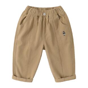 右欧男童裤子女童休闲裤洋气直筒户外2025春季新款童装儿童工装裤