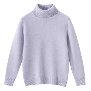 儿童高领加厚100%纯山羊绒衫男女童针织毛线衣秋冬中大童打底毛衣