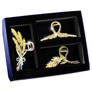 麦穗发夹女生轻奢高级感礼物送女朋友老婆抓夹发饰生日三件情人节