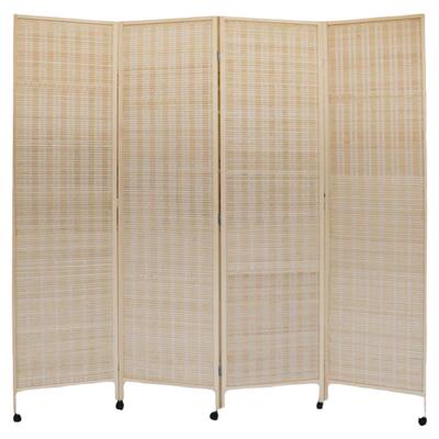 无需组装可开发票送滑轮竹编屏风