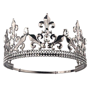 铭心原创设计哥特头饰暗黑国王皇冠男生日亚文化合金发饰王子王冠