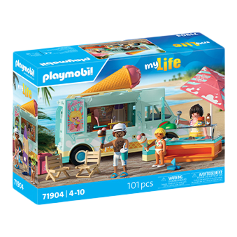 PLAYMOBIL摩比世界带冲浪店的冰淇淋车冰激凌冰激淋儿童玩具71904