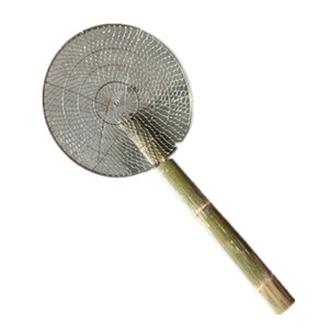 手工竹柄漏勺304不锈钢笊篱赵里捞面勺漏勺捞面勺油炸漏油格捞鱼