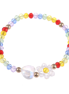 小众花朵水晶串珠ins日韩风手链