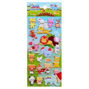 儿童立体卡通动物贴纸玩具stickers幼儿园奖励活动礼物汽车粘贴画