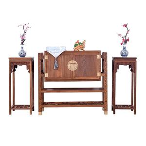 新中式风客厅玄关柜鸡翅木收纳柜