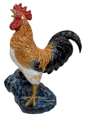 陶瓷仿真公鸡摆件吉祥镇宅工艺品