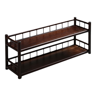 复古茶杯架竹制茶棚茶具茶壶收纳展示架多宝格博古架双层竹茶架子