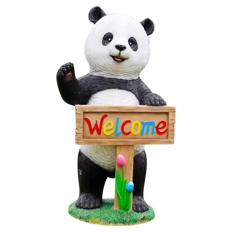玻璃钢仿真大熊猫花园林动物雕塑摆件动物园商场小区庭院装饰小品