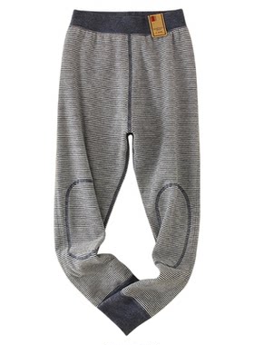 儿童保暖裤校服神器条纹德绒秋裤男童双层加厚打底裤女童内穿棉裤