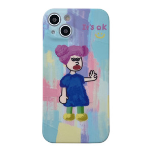 趣味可爱油画卡通适用iPhone14苹果12promax手机壳15/x/xs/xr女款xsmax防摔7/8plus硅胶11小众情侣新款全包软