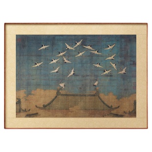 宋徽宗《瑞鹤图》新中式客厅装饰画玄关书房挂画中古风花鸟图国画