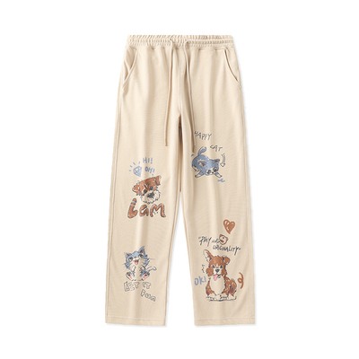 LAMLICKA明星同款小狗印花休闲裤