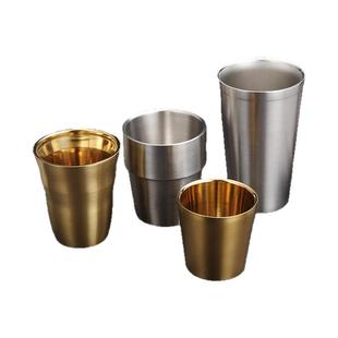 304不锈钢啤酒杯餐厅水杯韩式杯幼儿园水杯漱口杯茶杯刻字定制杯