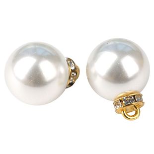 圆形黑白色小珍珠纽扣磨砂扣子装饰开衫毛衣衣服镶钻大钮扣蘑菇扣